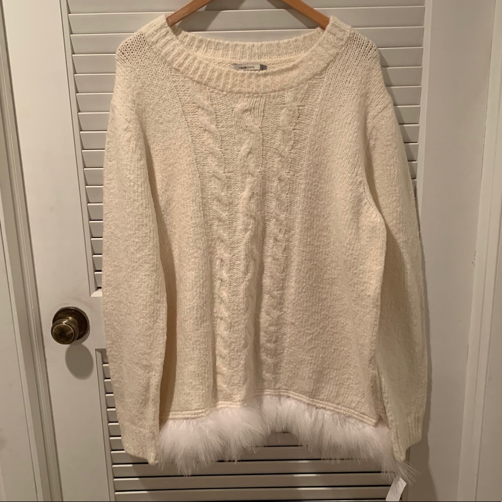 Maude Vivante White Fur Sweater